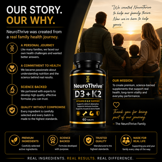 NeuroThrive™ D3 + K2 — Irish founder story, born from personal experience with MTHFR