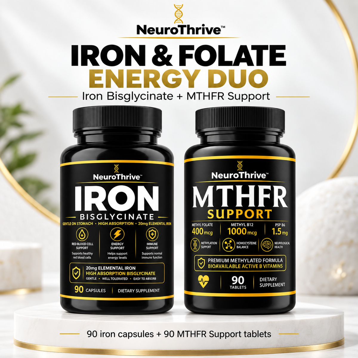 NeuroThrive™ Iron & Folate Energy Duo